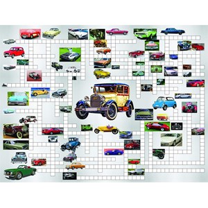 SunsOut (10166) - Irv Brechner: "Puzzle Combo, Classic Cars" - 500 Teile Puzzle