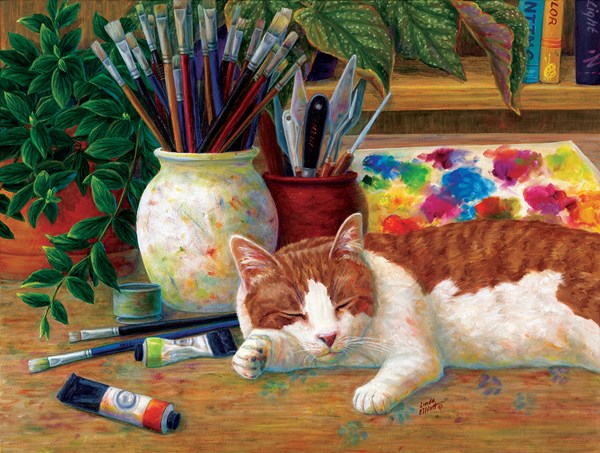 SunsOut (31613) - Linda Elliott: "Painter's Helper" - 500 Teile Puzzle