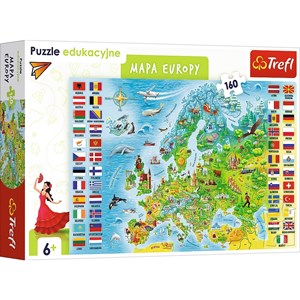 Trefl (15558) - "Europakarte (auf Polnisch)" - 160 Teile Puzzle