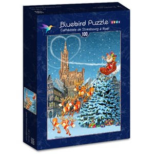 Bluebird Puzzle (70405) - François Ruyer: "Cathédrale de Strasbourg à Noël" - 100 Teile Puzzle
