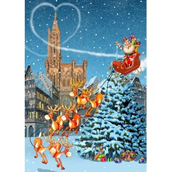 Bluebird Puzzle (70405) - François Ruyer: "Cathédrale de Strasbourg à Noël" - 100 Teile Puzzle