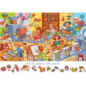 Bluebird Puzzle (70350) - Lyudmyla Kharlamova: "Search and Find, The Toy Factory" - 150 Teile Puzzle