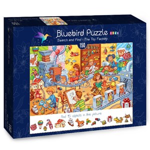 Bluebird Puzzle (70350) - Lyudmyla Kharlamova: "Search and Find, The Toy Factory" - 150 Teile Puzzle