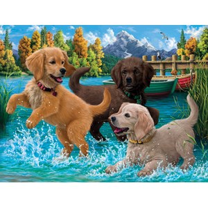 SunsOut (42918) - "Puppies Make a Splash" - 500 Teile Puzzle