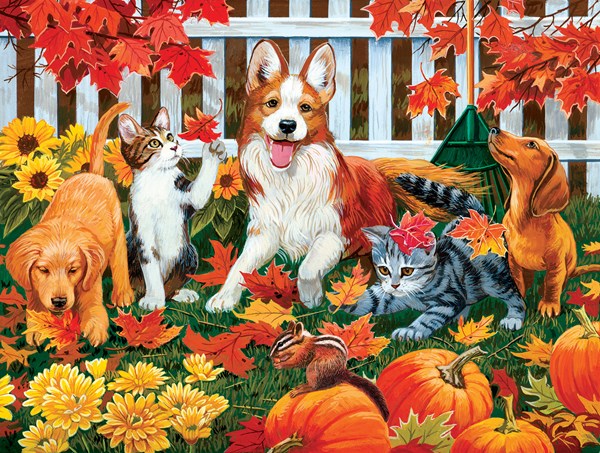 SunsOut (30421) - William Vanderdasson: "Collecting Fall Leaves" - 500 Teile Puzzle