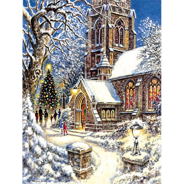 SunsOut (44121) - "Church in the Snow" - 300 Teile Puzzle