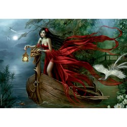 Heye (29389) - Cris Ortega: "Swans" - 1000 Teile Puzzle