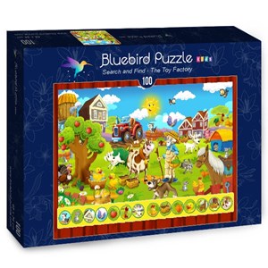 Bluebird Puzzle (70349) - "Search and Find, The Toy Factory" - 100 Teile Puzzle