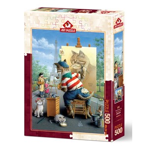 Art Puzzle (5087) - "Painter Cat" - 500 Teile Puzzle