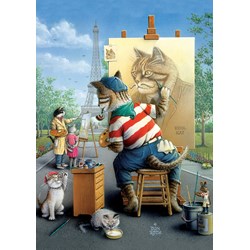 Art Puzzle (5087) - "Painter Cat" - 500 Teile Puzzle