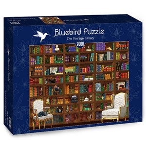 Bluebird Puzzle (70274) - Matthieu Martin: "The Vintage Library" - 2000 Teile Puzzle