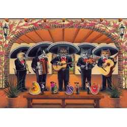 Art Puzzle (5082) - Don Roth: "Flamenco Meow Team" - 500 Teile Puzzle