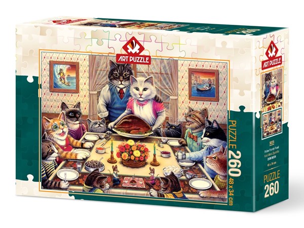 Art Puzzle (5025) - Don Roth: "Cat Family" - 260 Teile Puzzle