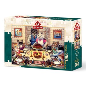 Art Puzzle (5025) - Don Roth: "Cat Family" - 260 Teile Puzzle
