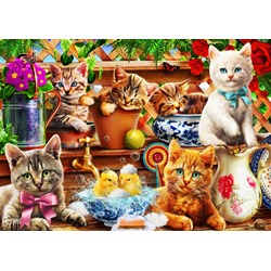 Bluebird Puzzle (70400) - Adrian Chesterman: "Kittens in the Potting Shed" - 100 Teile Puzzle