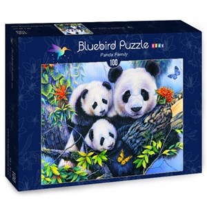 Bluebird Puzzle (70395) - Jenny Newland: "Panda Family" - 100 Teile Puzzle