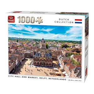 King International (55869) - "City Hall and Market, Delft, Netherlands" - 1000 Teile Puzzle