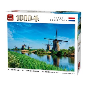 King International (55885) - "Windmills Kinderdijk Netherlands" - 1000 Teile Puzzle