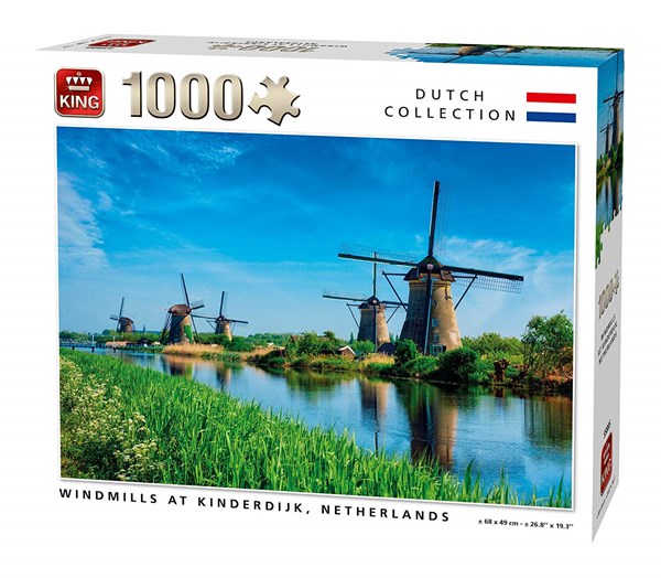 King International (55885) - "Windmills Kinderdijk Netherlands" - 1000 Teile Puzzle