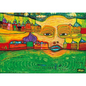 Bluebird Puzzle (60063) - Friedensreich Hundertwasser: "Irinaland over the Balkans, 1969" - 1000 Teile Puzzle