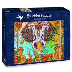 Bluebird Puzzle (70002) - "Colorful Elephant" - 2000 Teile Puzzle