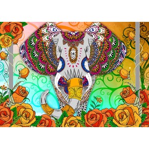 Bluebird Puzzle (70002) - "Colorful Elephant" - 2000 Teile Puzzle