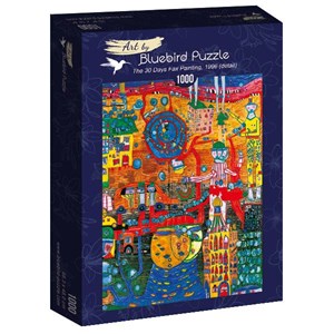 Bluebird Puzzle (60064) - Friedensreich Hundertwasser: "The 30 Days Fax Painting, 1996" - 1000 Teile Puzzle