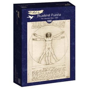 Bluebird Puzzle (60009) - Leonardo Da Vinci: "The Vitruvian Man, 1490" - 1000 Teile Puzzle