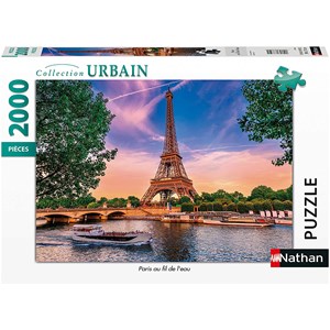 Nathan (87884) - "Paris, Fil de l'eau" - 2000 Teile Puzzle