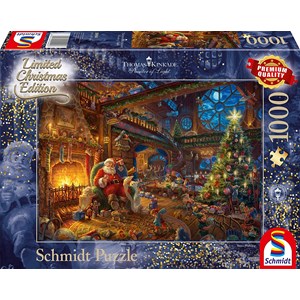 Schmidt Spiele (59494) - Thomas Kinkade: "Santa Claus and His Secret Helper" - 1000 Teile Puzzle
