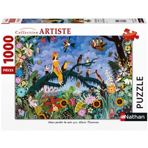 Nathan (87633) - Alain Thomas: "Mon Jardin Le Soir" - 1000 Teile Puzzle