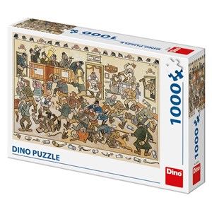 Dino (53244) - Josef Lada: "Fight in a Pub" - 1000 Teile Puzzle