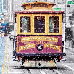 Pintoo (h2044) - "Cable Cars on California Street, San Francisco" - 1200 Teile Puzzle