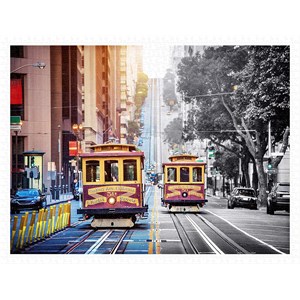 Pintoo (h2044) - "Cable Cars on California Street, San Francisco" - 1200 Teile Puzzle