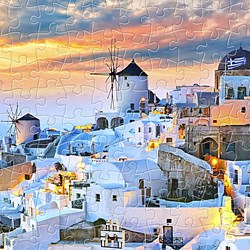 Pintoo (h2073) - "Beautiful Sunset of Greece" - 1200 Teile Puzzle