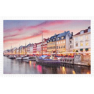 Pintoo (h2010) - "Nyhavn Canal in Copenhagen, Denmark" - 1000 Teile Puzzle