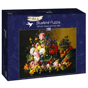 Bluebird Puzzle (60030) - Severin Roesen: "Still Life, Flowers and Fruit, 1855" - 1000 Teile Puzzle