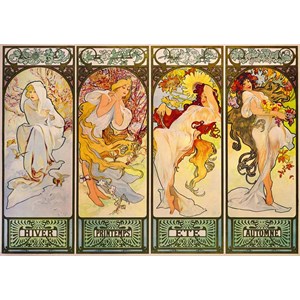 Bluebird Puzzle (60056) - Alphonse Mucha: "Four Seasons, 1900" - 1000 Teile Puzzle