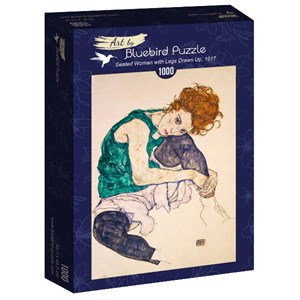 Bluebird Puzzle (60092) - Egon Schiele: "Seated Woman with Legs Drawn Up, 1917" - 1000 Teile Puzzle