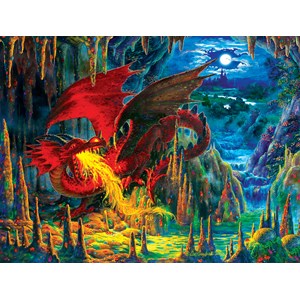 SunsOut (59775) - Liz Goodrick-Dillon: "Fire Dragon of Emerald" - 500 Teile Puzzle