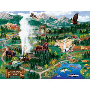 SunsOut (38892) - Joseph Burgess: "Yellowstone Adventures" - 500 Teile Puzzle
