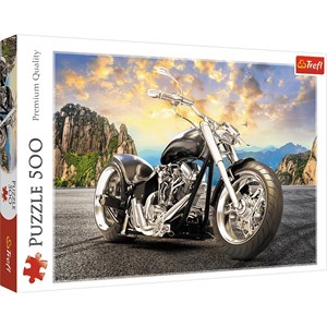 Trefl (37384) - "Schwarzes Motorrad" - 500 Teile Puzzle