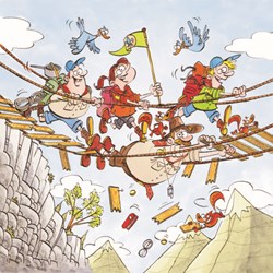 PuzzelMan (814) - "Scouts & Squirrels, Suspension bridge" - 210 Teile Puzzle