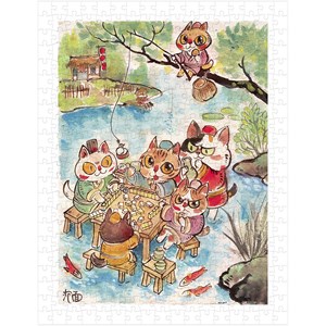 Pintoo (h2112) - Pao Mian: "The Leisure Life of the Cats" - 300 Teile Puzzle