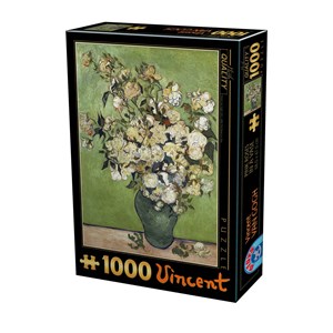 D-Toys (75871) - Vincent van Gogh: "Vincent Van Gogh, Pink Roser" - 1000 Teile Puzzle