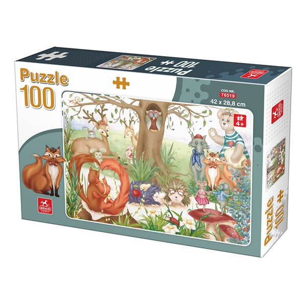 Deico (76519) - "Forest Animals" - 100 Teile Puzzle