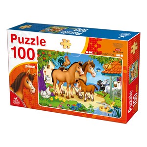 Deico (76588) - "Farm Animals" - 100 Teile Puzzle