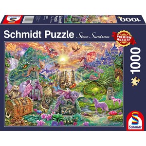 Schmidt Spiele (58966) - "Verzaubertes Drachenland" - 1000 Teile Puzzle
