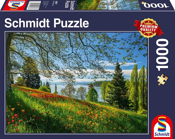 Schmidt Spiele (58967) - "Frühlingsallee zur Tulpenblüte, Insel Mainau" - 1000 Teile Puzzle