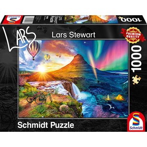 Schmidt Spiele (59908) - Lars Stewart: "Island, Night and Day" - 1000 Teile Puzzle
